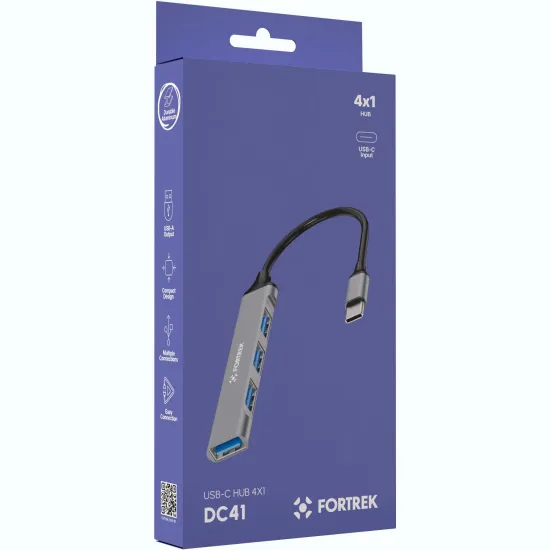 Hub USB-C 4 Portas Fortrek DC41