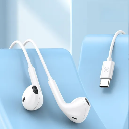 Fone de Ouvido Auricular Com Fio Tipo-C Fortrek EB210 Branco