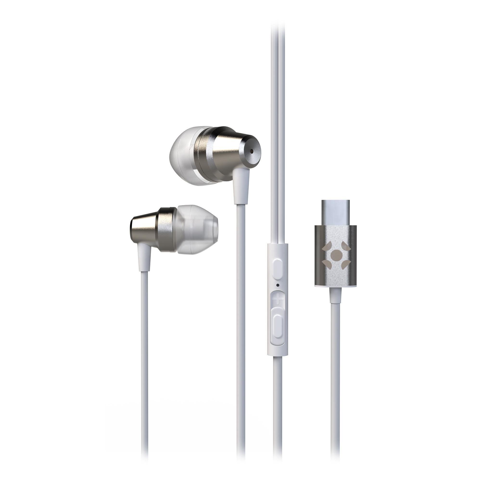 Fone de Ouvido Intra-Auricular Com Fio Tipo-C Fortrek IE210 Branco