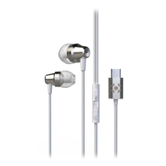 Fone de Ouvido Intra-Auricular Com Fio Tipo-C Fortrek IE210 Branco