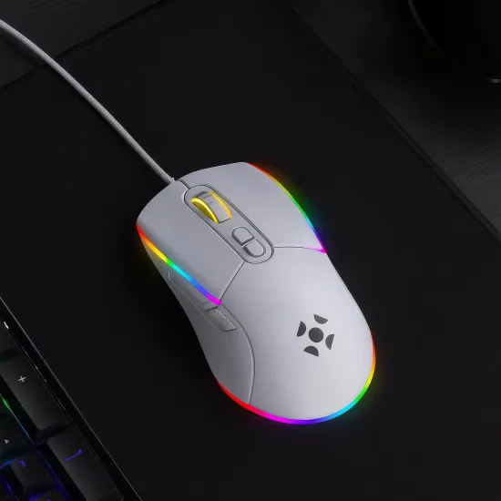 Mouse Gamer Com Fio Fortrek Striker Branco
