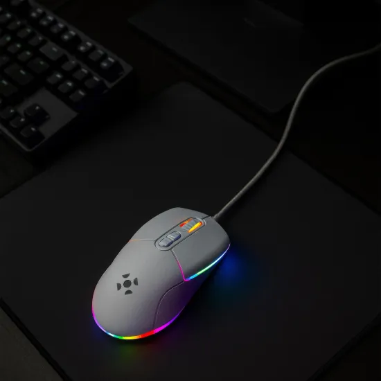 Mouse Gamer Com Fio Fortrek Striker Branco