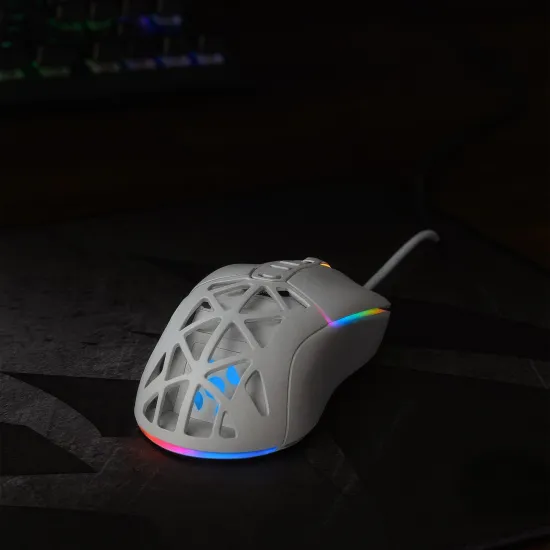 Mouse Gamer Com Fio Fortrek Striker Branco