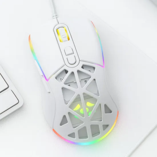 Mouse Gamer Com Fio Fortrek Striker Branco