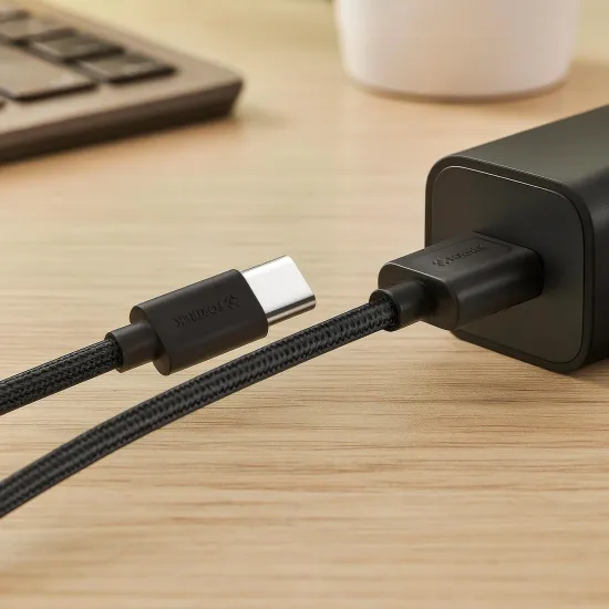 Cabo USB-A Para USB-C Fortrek U111 1 Metro Preto