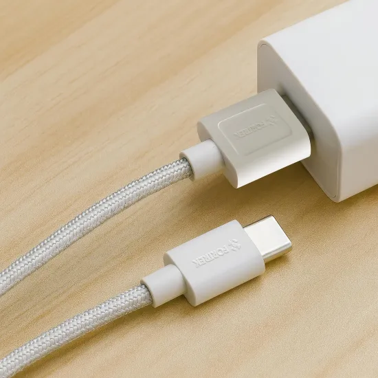 Cabo USB-A Para USB-C Fortrek U111 1 Metro Branco