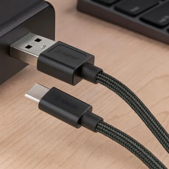 Cabo USB-A Para USB-C Fortrek U112 2 Metros Preto