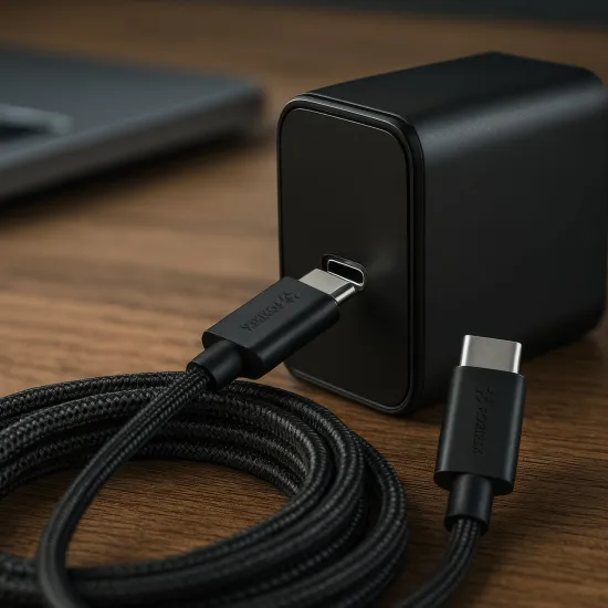 Cabo USB-C Para USB-C Fortrek U222 2 Metros Preto