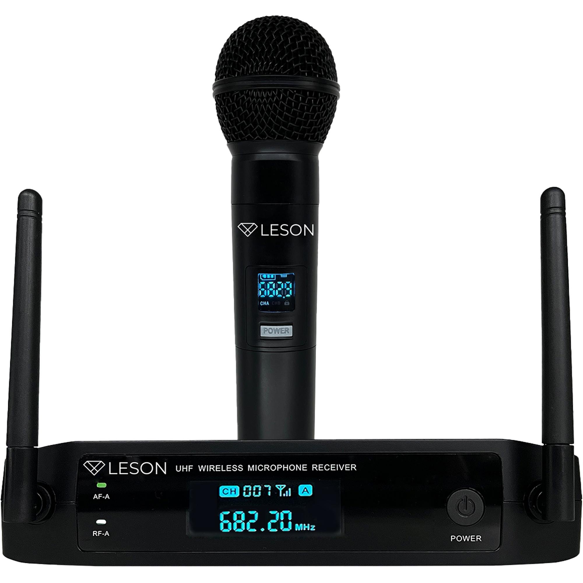 Sistema de Microfone Sem Fio Cardioide Leson LS961 Digital+ Preto