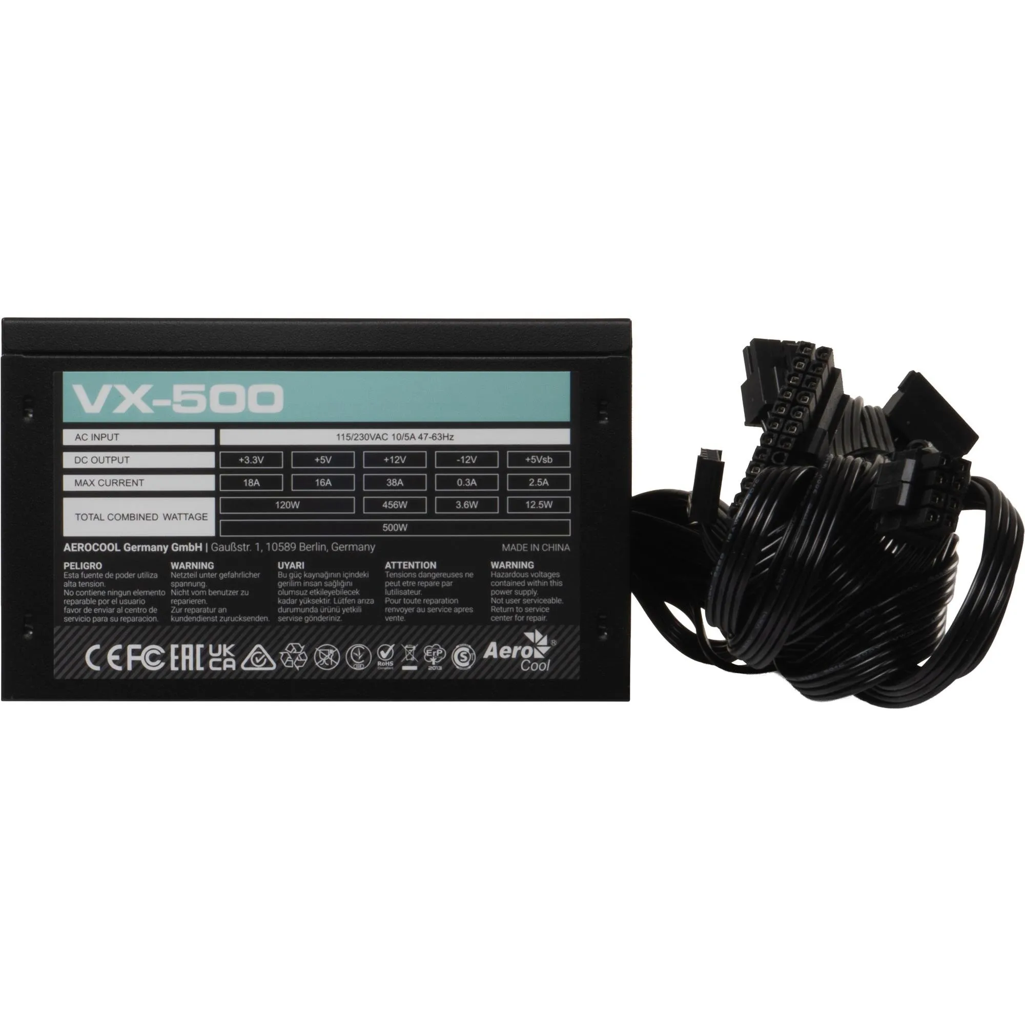 Fonte Gamer ATX Aerocool Stealth VX-500 500W Bivolt