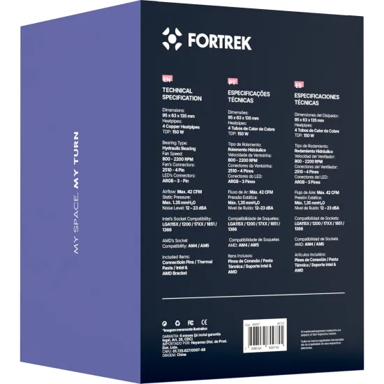 Air Cooler Fortrek AC15 150W TDP