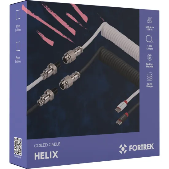 Cabo Coiled Fortrek Helix Branco