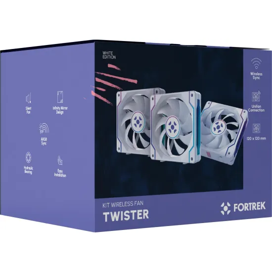 Kit Cooler Fan Wireless Fortrek Twister Unifan Branco