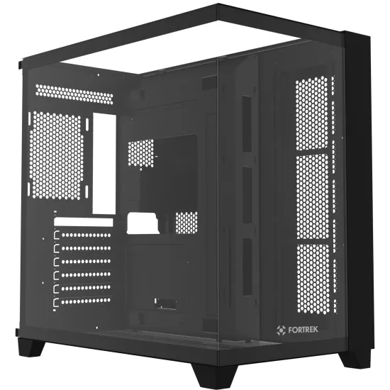 Gabinete Gamer Fortrek Clarity Full Glass Aquário Preto
