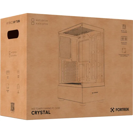 Gabinete Gamer Fortrek Crystal Mid Tower Branco