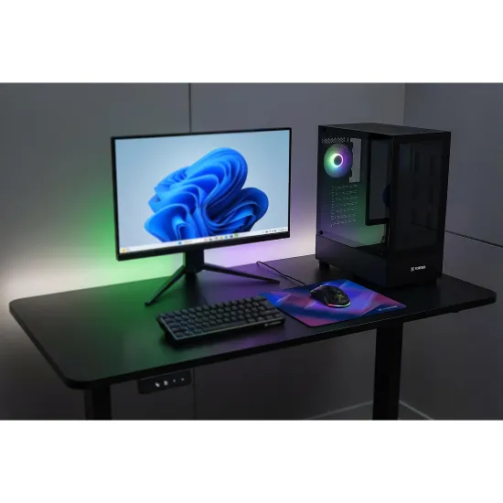 Gabinete Gamer Fortrek Crystal Mid Tower Preto
