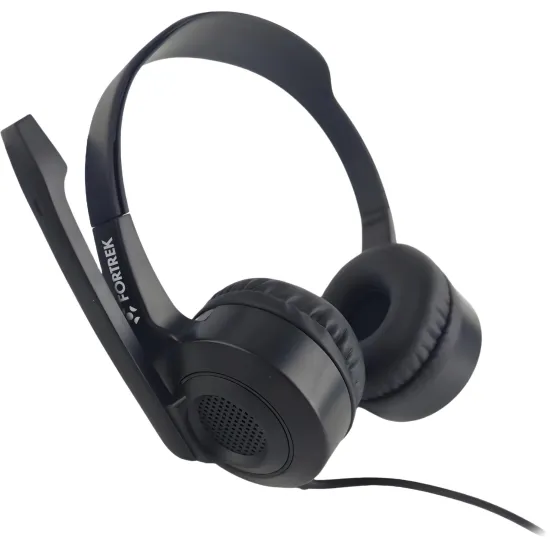 Headset Office com Microfone Fortrek HBS102 USB Preto
