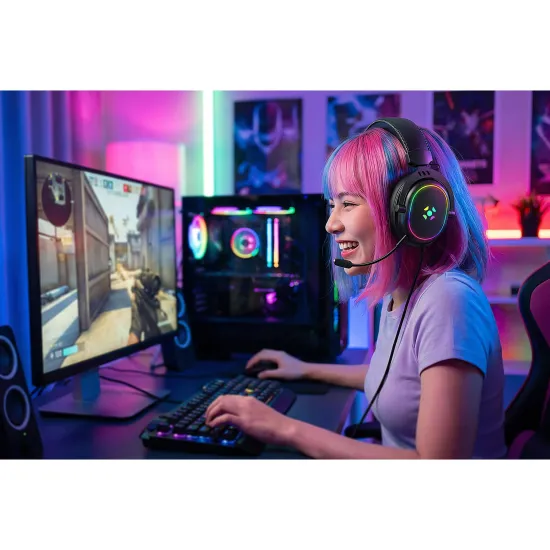 Headset Gamer Com Fio Fortrek Win Driver 50 mm Preto