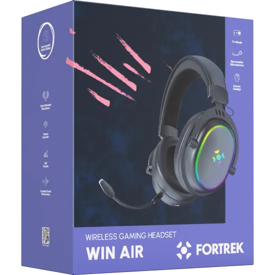 Headset Gamer Wireless Fortrek Win Air Driver 50 mm Preto