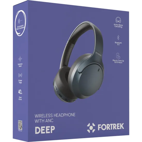 Headphone com Cancelamento de Ruído Fortrek Deep Preto