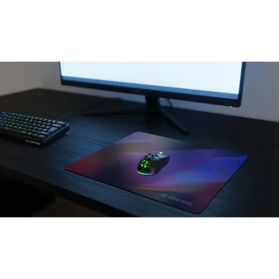 Mousepad Com Infusão de Vidro Fortrek Quickglass PRO Preto