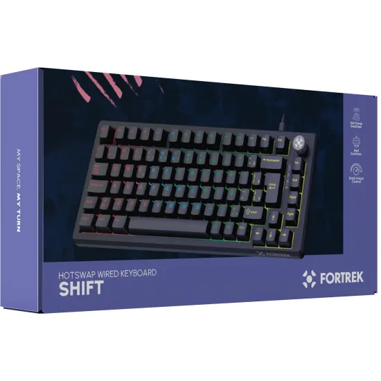 Teclado Gamer Mecânico Fortrek Shift Hotswap Preto