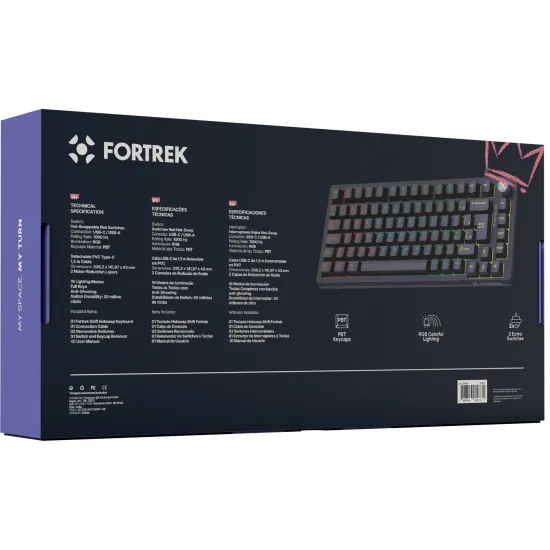 Teclado Gamer Mecânico Fortrek Shift Hotswap Preto
