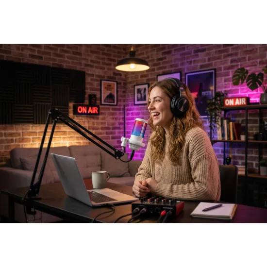 Microfone Gamer Fortrek MIC10 Branco