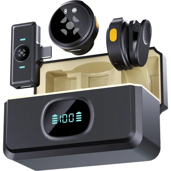 Microfone de Lapela Sem Fio Fortrek LP101 USB-C 2.4 GHz Preto