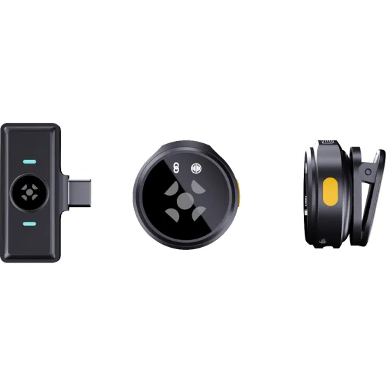 Microfone de Lapela Sem Fio Fortrek LP101 USB-C 2.4 GHz Preto