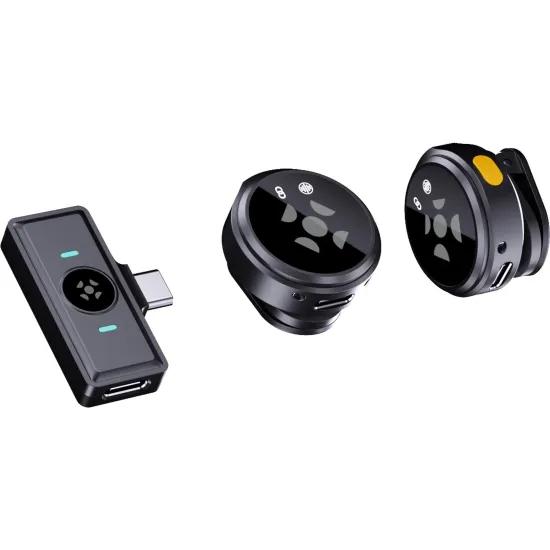 Microfone de Lapela Sem Fio Fortrek LP101 USB-C 2.4 GHz Preto