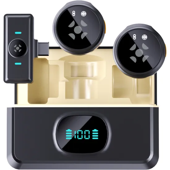 Microfone de Lapela Sem Fio Fortrek LP101 USB-C 2.4 GHz Preto