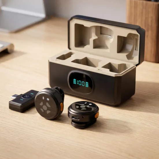 Microfone de Lapela Sem Fio Fortrek LP101 USB-C 2.4 GHz Preto