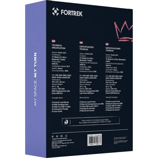 Mouse Wireless com Dock de Carregamento Magnético Fortrek Loyal Preto