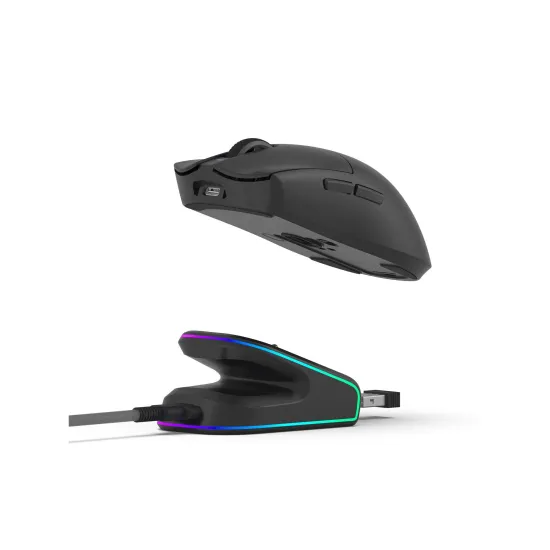 Mouse Wireless com Dock de Carregamento Magnético Fortrek Loyal Preto