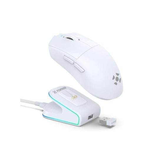 Mouse Wireless com Dock de Carregamento Magnético Fortrek Loyal Branco