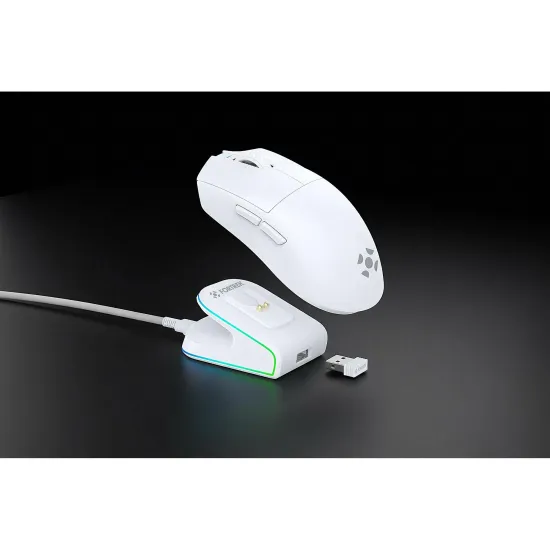 Mouse Wireless com Dock de Carregamento Magnético Fortrek Loyal Branco
