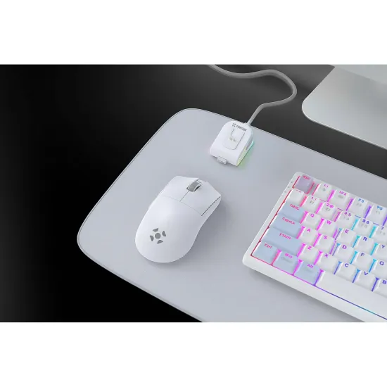 Mouse Wireless com Dock de Carregamento Magnético Fortrek Loyal Branco