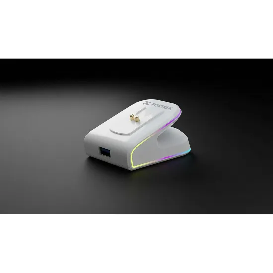 Mouse Wireless com Dock de Carregamento Magnético Fortrek Loyal Branco