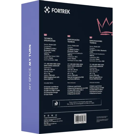 Mouse Wireless com Dock de Carregamento Magnético Fortrek Loyal Branco
