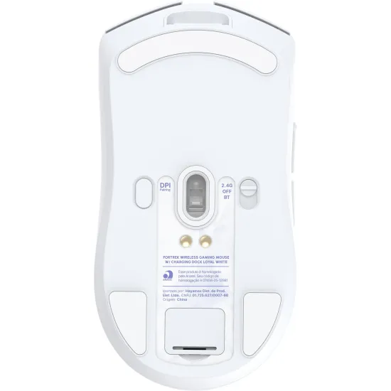Mouse Wireless com Dock de Carregamento Magnético Fortrek Loyal Branco