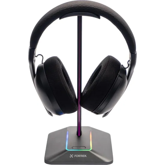 Suporte Para Headset RGB com Hub USB 2 entradas Fortrek Nexus