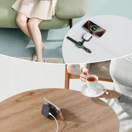 Carregador por Indução Fortrek IHC3 3 em 1 Dobrável