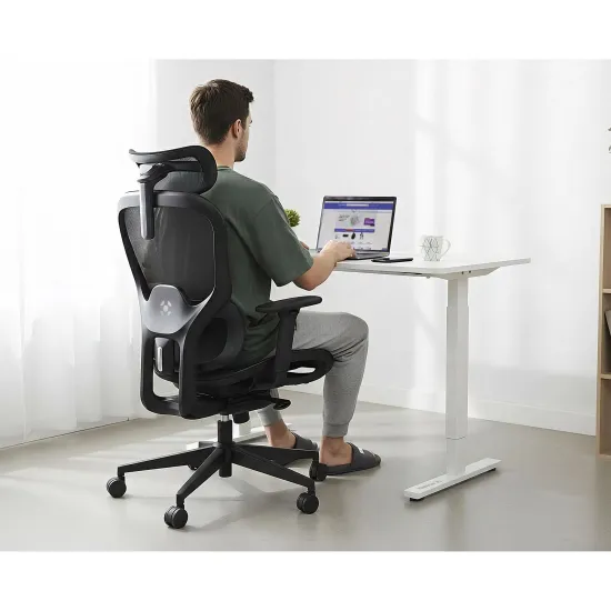 Mesa Elétrica Altura Ajustável Motor único Fortrek Lift Branca 120×60