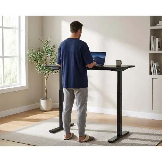 Mesa Elétrica Altura Ajustável Motor único Fortrek Lift Preta 120×60