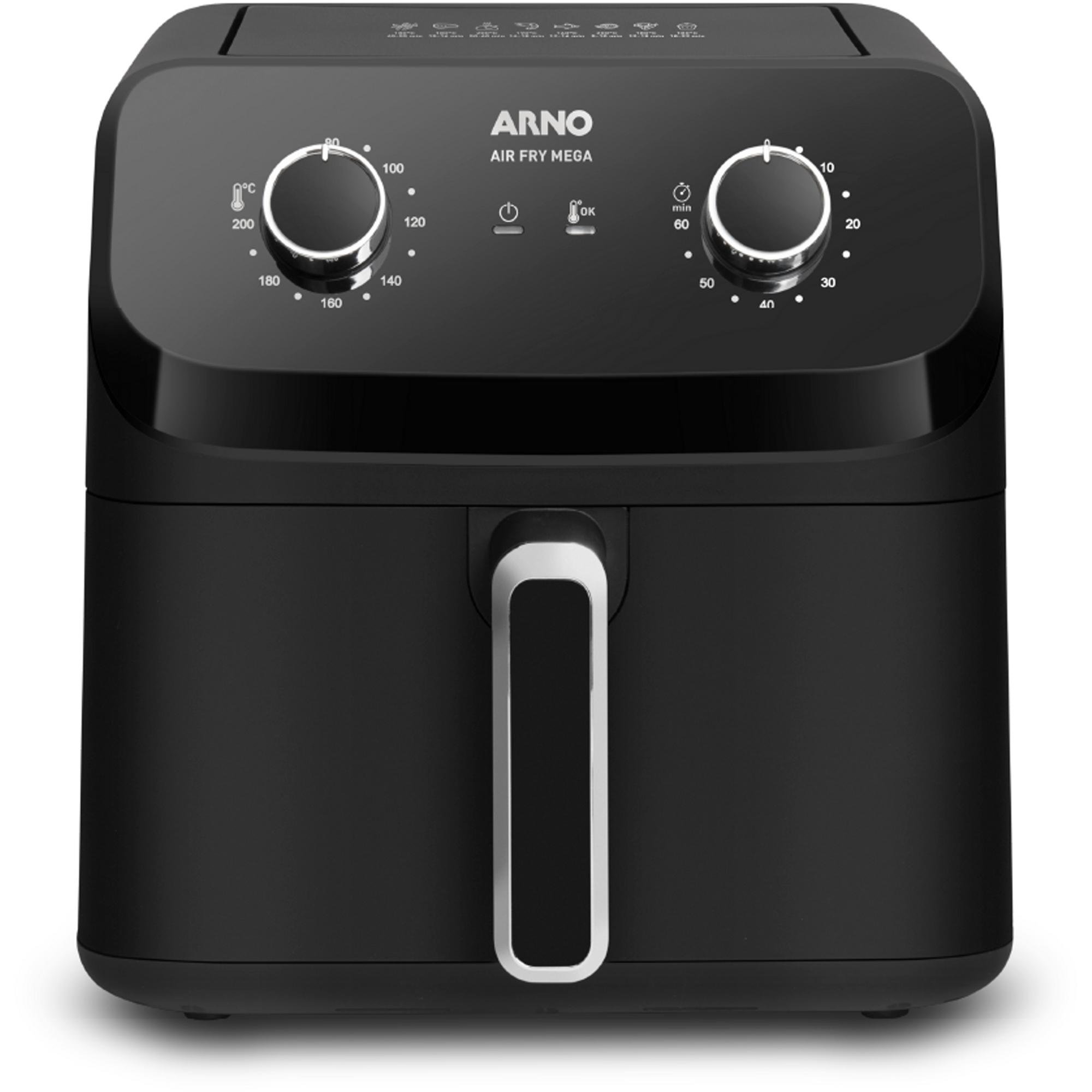 Fritadeira Sem Óleo Air Fryer Arno Mega AFM7 7,5L Preta 220V
