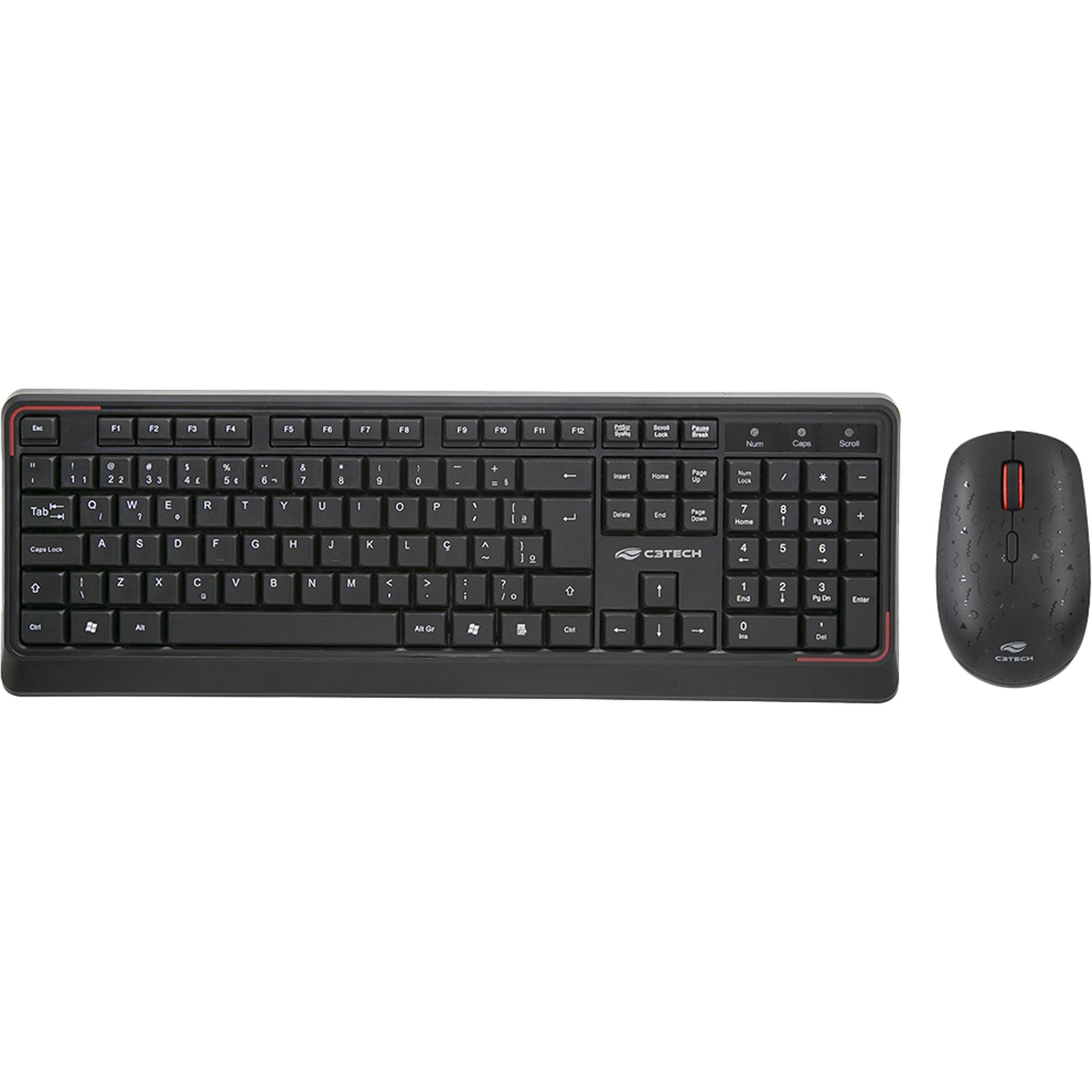 KIT TECLADO+MOUSE C3TECH K-W70BK