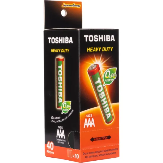 Pilha Zinco Toshiba Heavy Duty AAA Tubo (C/40 Pilhas)