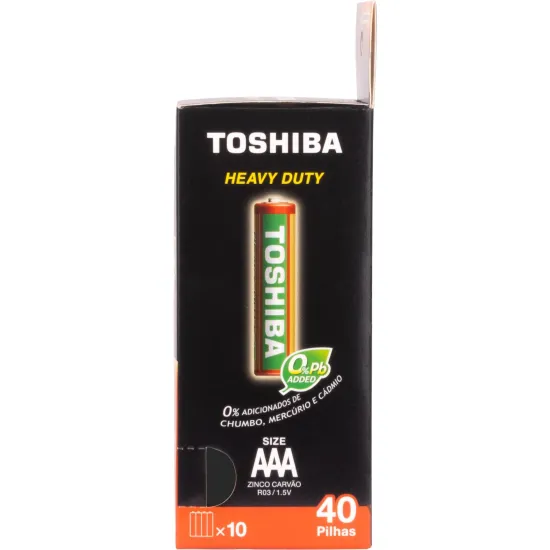 Pilha Zinco Toshiba Heavy Duty AAA Tubo (C/40 Pilhas)