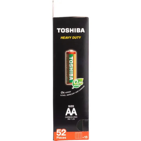 Pilha de Zinco Toshiba Heavy Duty AA Tubo (C/52 Pilhas)